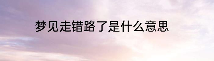 梦见走错路了是什么意思