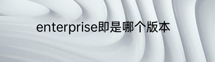 enterprise即是哪个版本