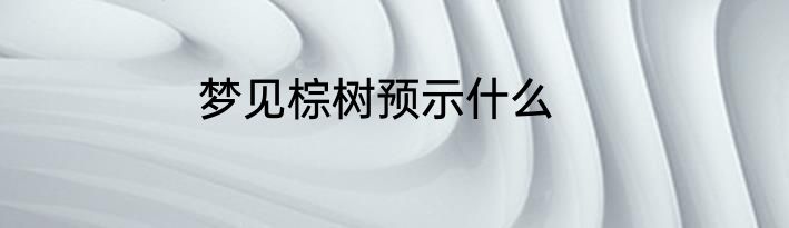 梦见棕树预示什么