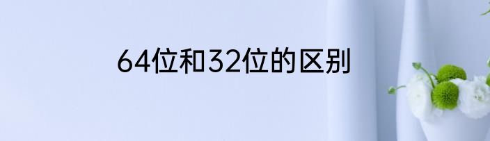 64位和32位的区别