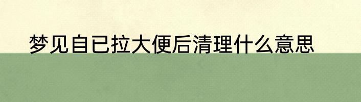 梦见自已拉大便后清理什么意思