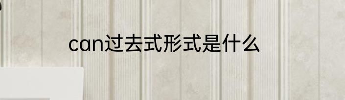 can过去式形式是什么