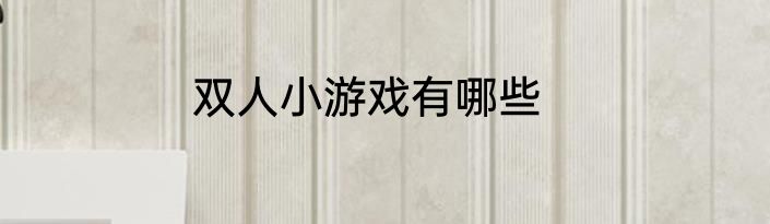 双人小游戏有哪些