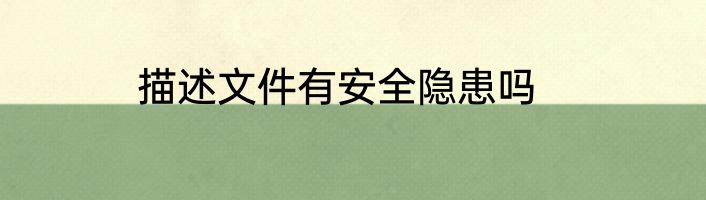 描述文件有安全隐患吗