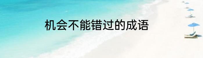 机会不能错过的成语