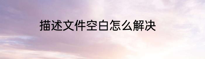 描述文件空白怎么解决