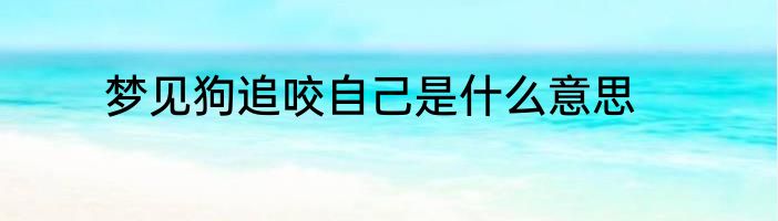 梦见狗追咬自己是什么意思
