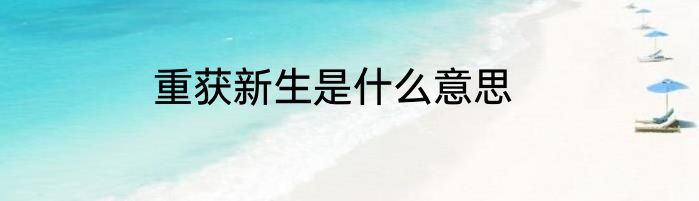 重获新生是什么意思