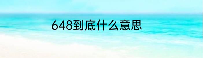 648到底什么意思