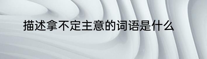 描述拿不定主意的词语是什么