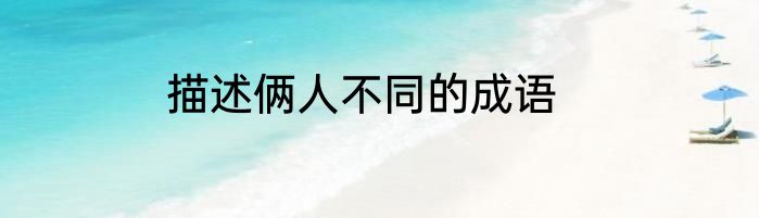 描述俩人不同的成语