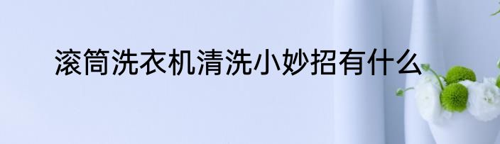 滚筒洗衣机清洗小妙招有什么