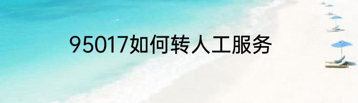 95017如何转人工服务