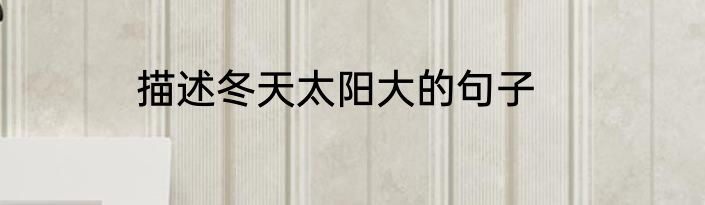 描述冬天太阳大的句子