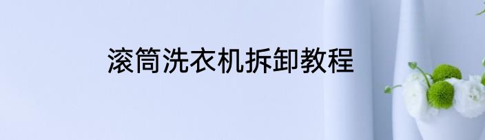 滚筒洗衣机拆卸教程
