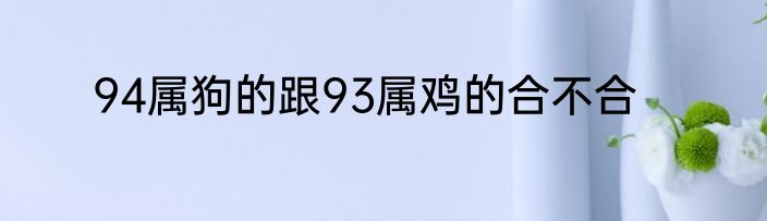 94属狗的跟93属鸡的合不合