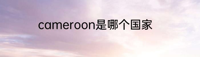 cameroon是哪个国家