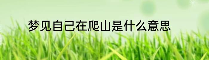 梦见自己在爬山是什么意思