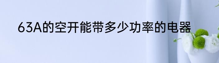 63A的空开能带多少功率的电器