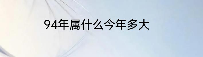 94年属什么今年多大