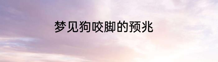 梦见狗咬脚的预兆