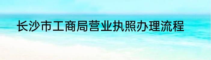 长沙市工商局营业执照办理流程