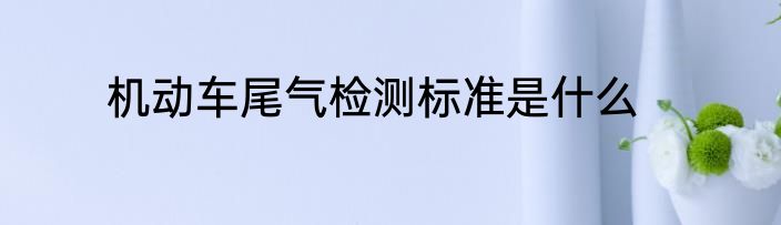 机动车尾气检测标准是什么