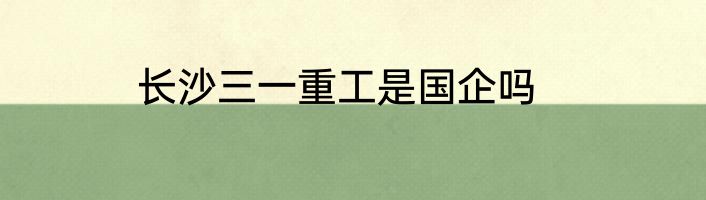 长沙三一重工是国企吗