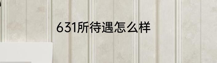 631所待遇怎么样