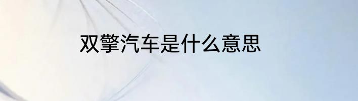 双擎汽车是什么意思