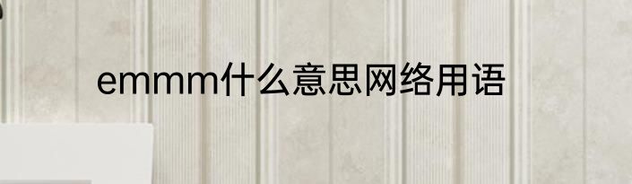 emmm什么意思网络用语