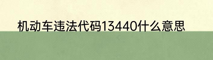 机动车违法代码13440什么意思