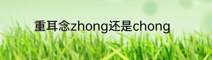 重耳念zhong还是chong