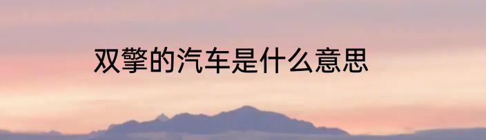 双擎的汽车是什么意思