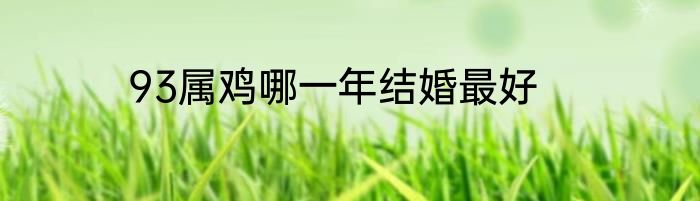93属鸡哪一年结婚最好