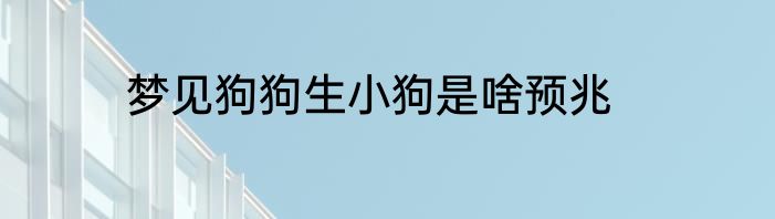梦见狗狗生小狗是啥预兆