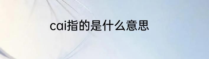 cai指的是什么意思