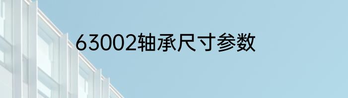 63002轴承尺寸参数