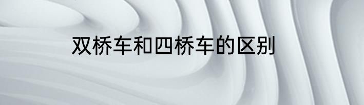双桥车和四桥车的区别