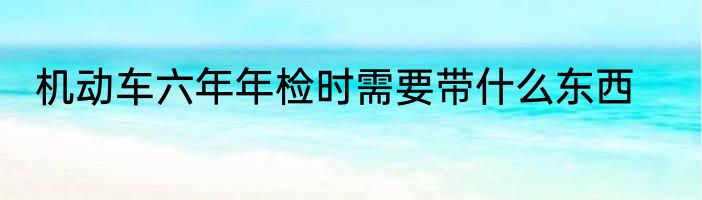 机动车六年年检时需要带什么东西