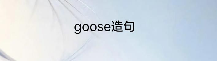 goose造句