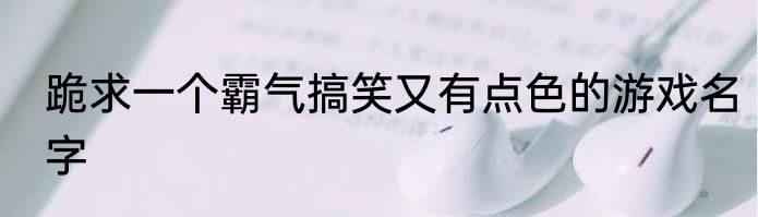 跪求一个霸气搞笑又有点色的游戏名字