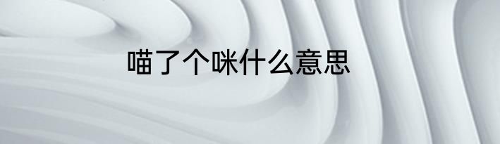 喵了个咪什么意思