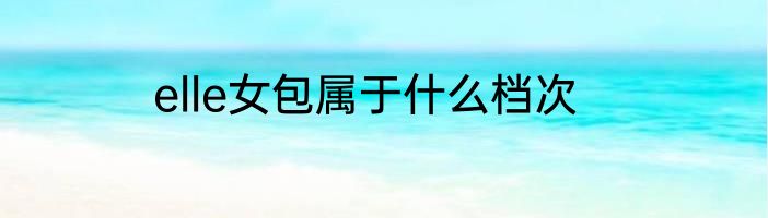 elle女包属于什么档次