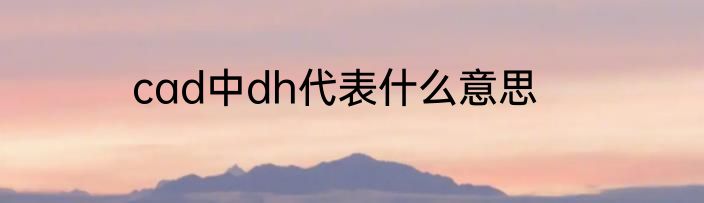 cad中dh代表什么意思