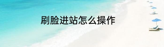 刷脸进站怎么操作
