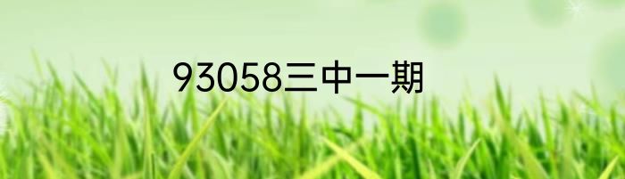 93058三中一期