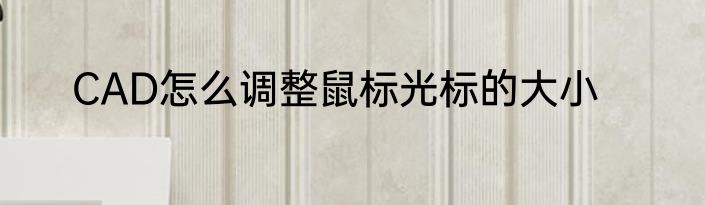 CAD怎么调整鼠标光标的大小