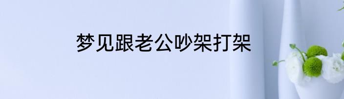 梦见跟老公吵架打架
