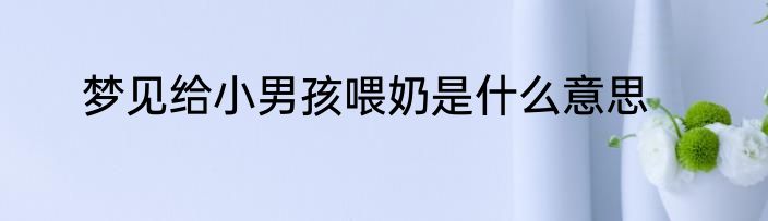 梦见给小男孩喂奶是什么意思